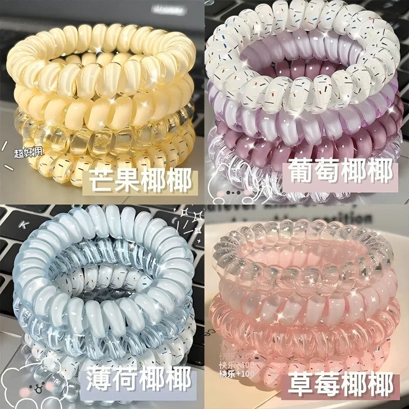 Telephone Cord Hair Ties (Set of 4)